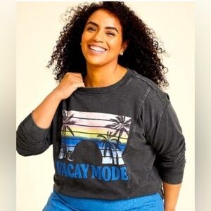 Maurices Black Vacay Mode Sweatshirt Size Large